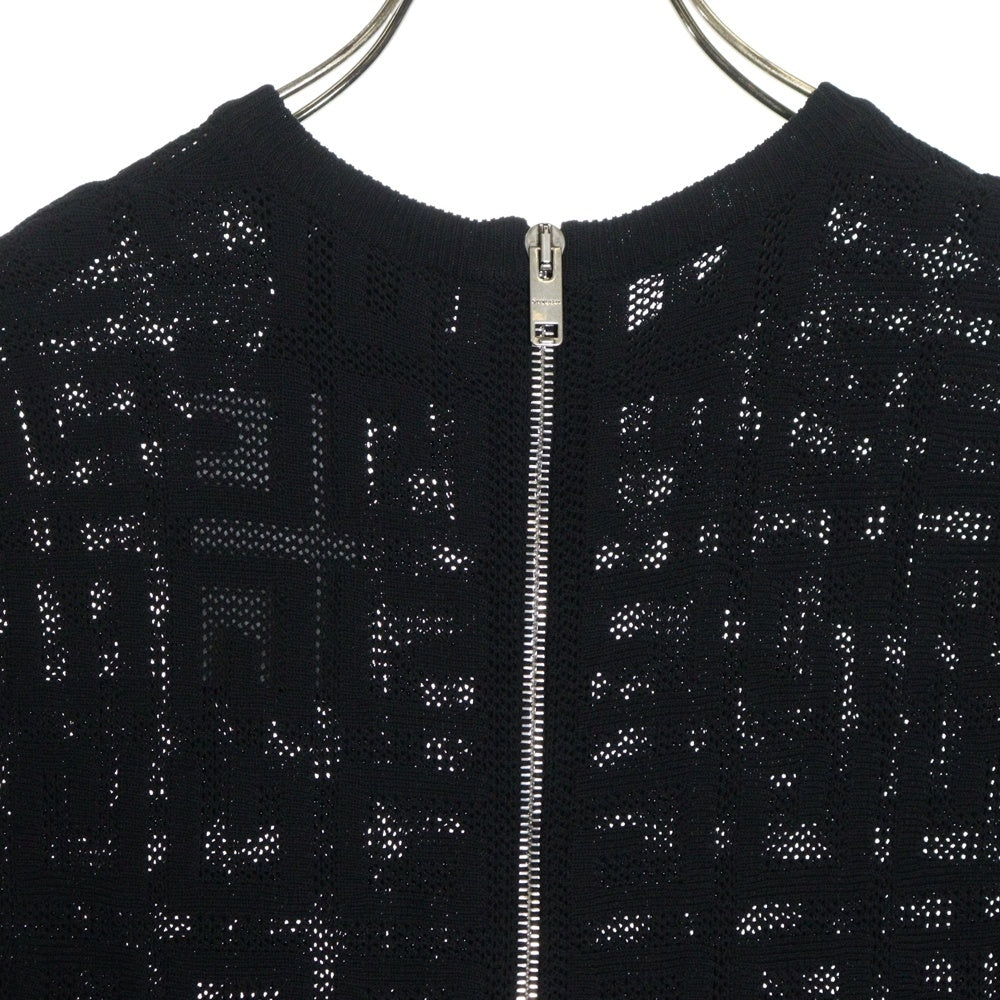 GIVENCHY(ジバンシィ) 4G バックジップ 半袖ニットミニワンピース レディース ブラック BW21DJ4ZA4