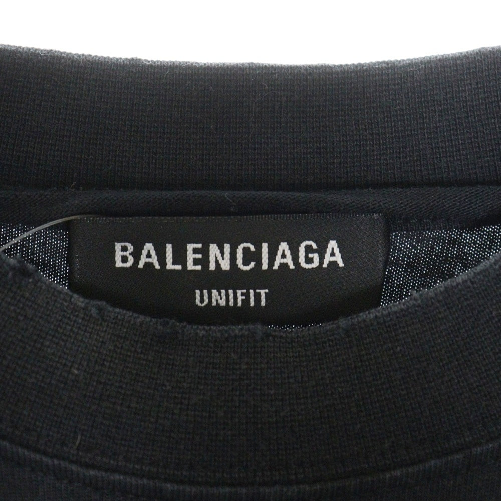 BALENCIAGA(バレンシアガ) MAISON BALENCIAGA ダメージ加工 長袖Tシャツカットソー 681046 ブラック