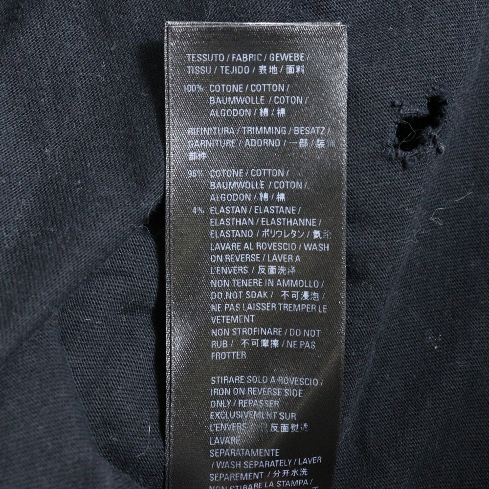 BALENCIAGA(バレンシアガ) MAISON BALENCIAGA ダメージ加工 長袖Tシャツカットソー 681046 ブラック