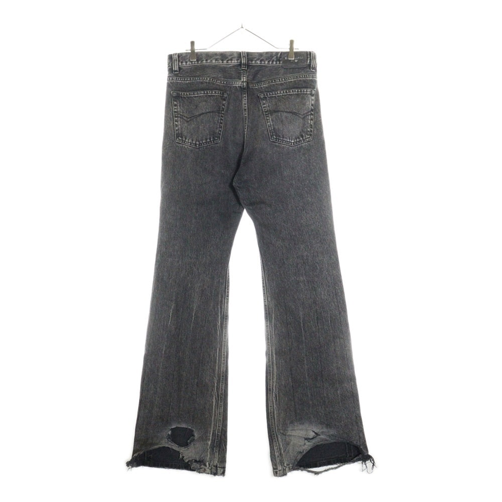 BALENCIAGA(バレンシアガ) 22AW Flared denim ウォッシュ加工フレアデニムパンツ 697829 グレー