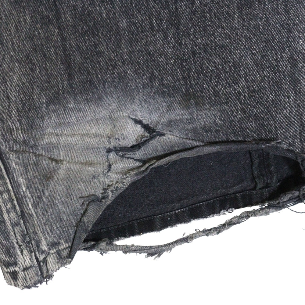BALENCIAGA(バレンシアガ) 22AW Flared denim ウォッシュ加工フレアデニムパンツ 697829 グレー