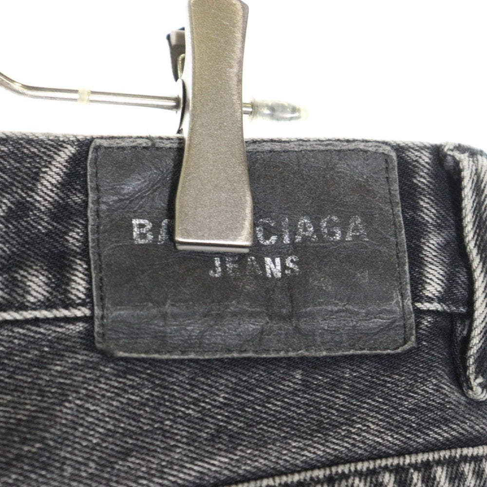 BALENCIAGA(バレンシアガ) 22AW Flared denim ウォッシュ加工フレアデニムパンツ 697829 グレー