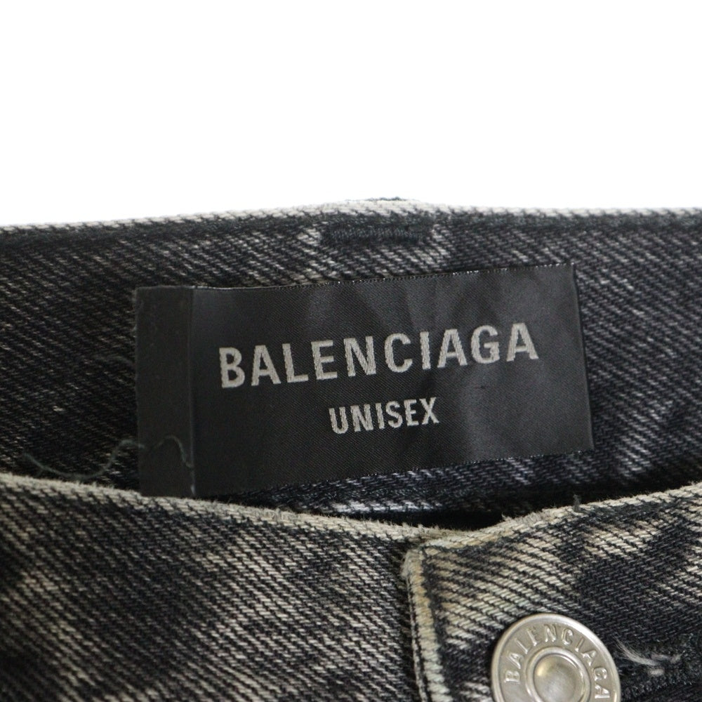 BALENCIAGA(バレンシアガ) 22AW Flared denim ウォッシュ加工フレアデニムパンツ 697829 グレー