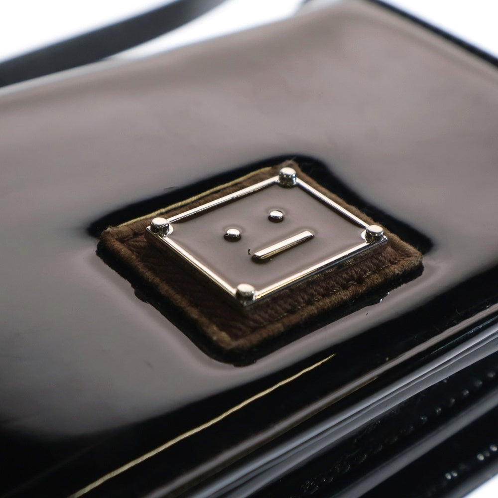 Acne Studios(アクネ ストゥディオズ) 23SS フェイス ミニクロスボディバック レザー ブラック