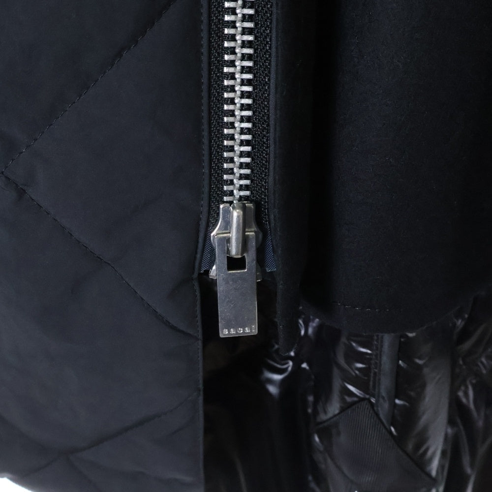 Sacai(サカイ) 23AW Wool Melton Mix Coat ウールメルトンミックスコート レディース23-06751 ブラック