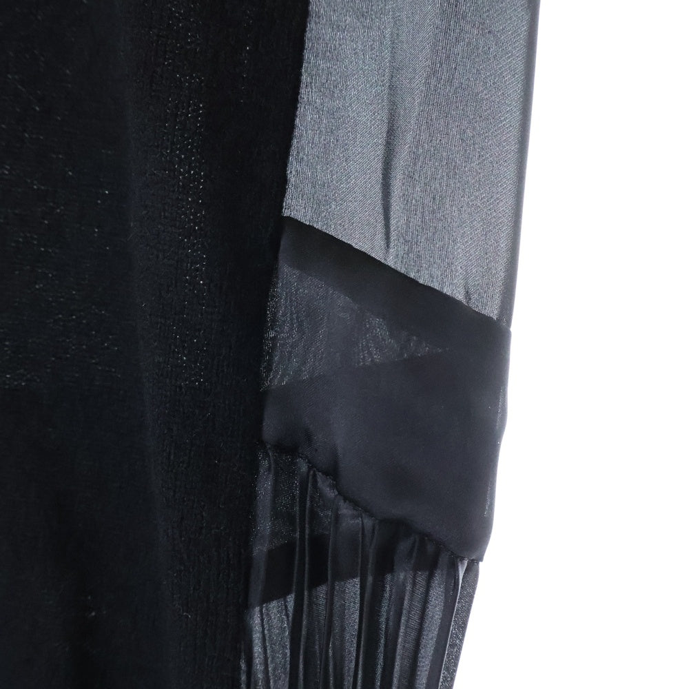 Sacai(サカイ) 23AW ドッキング ウールニット プリーツスカート ワンピース レディース 23-06820 ブラック