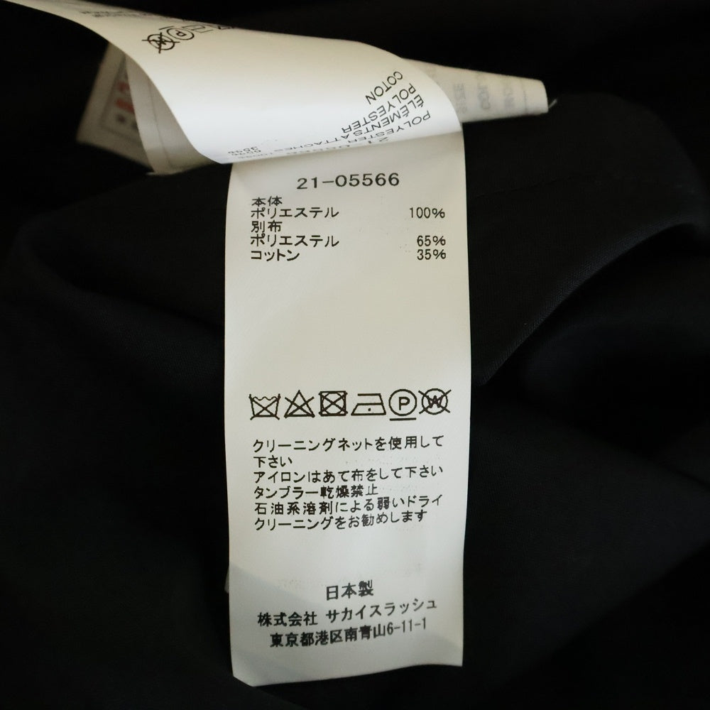 Sacai(サカイ) 21SS シースルーシャツ ドッキング ワンピース 21-05566 レディース ブラック