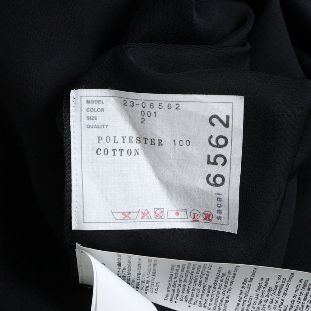 Sacai(サカイ) 23SS Cotton Jersey Dress 23-06562 コットン ノースリーブワンピース レディース ブラック