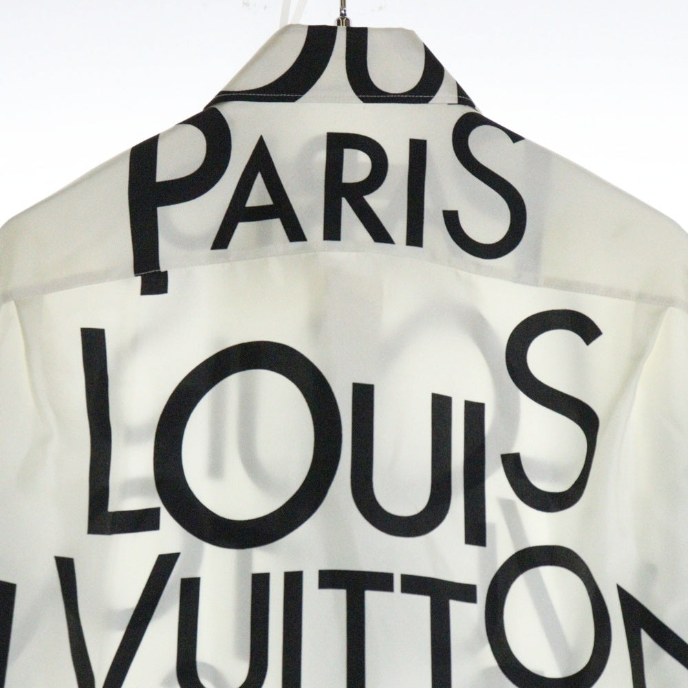 LOUIS VUITTON(ルイヴィトン) 19SS ロゴ総柄デザイン シルク長袖シャツ ホワイト RM191M JHR HGS08W
