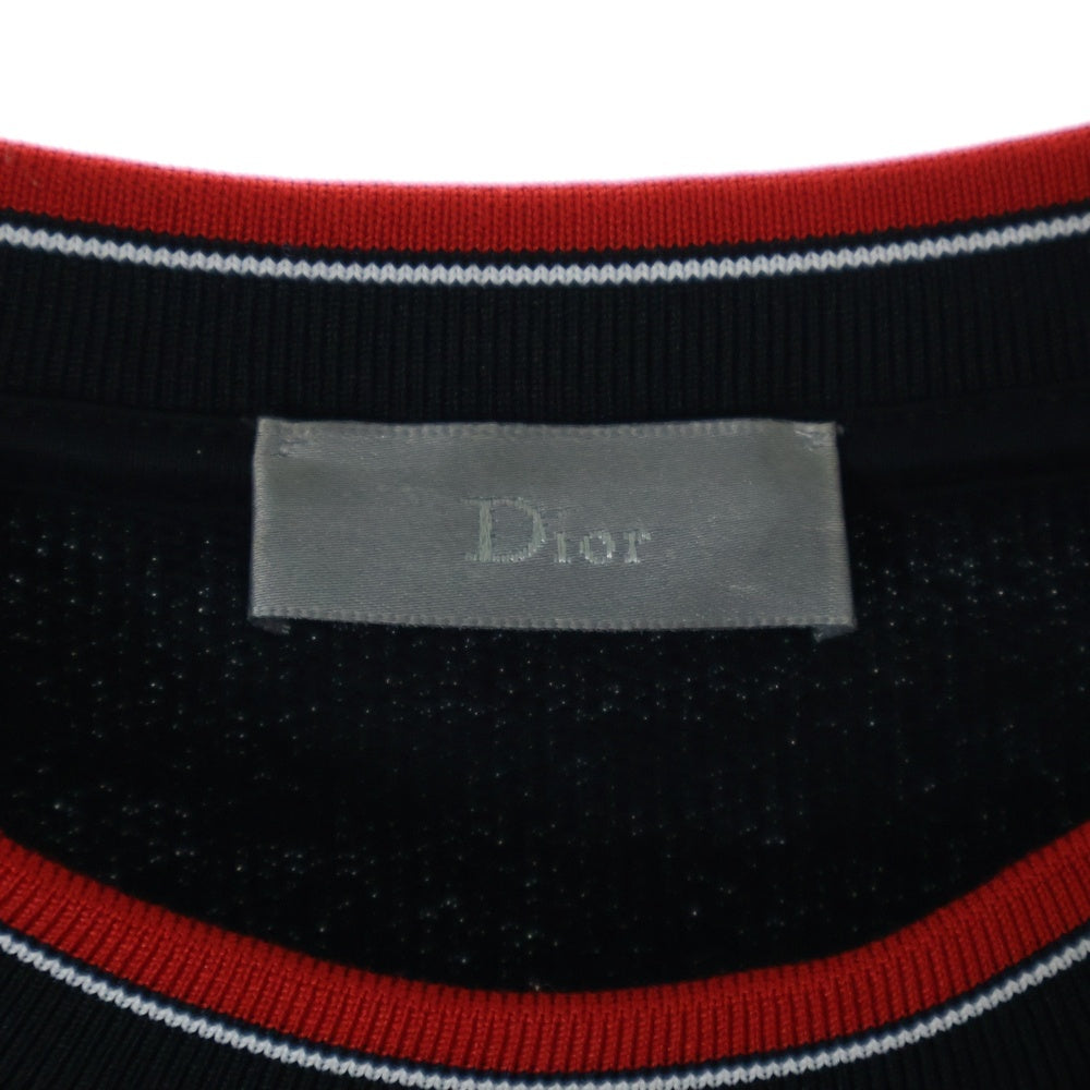 Dior HOMME(ディオールオム) ロゴ ROSEエンブロイダリー 長袖 スウェットトレーナー ブラック 733J613M0500