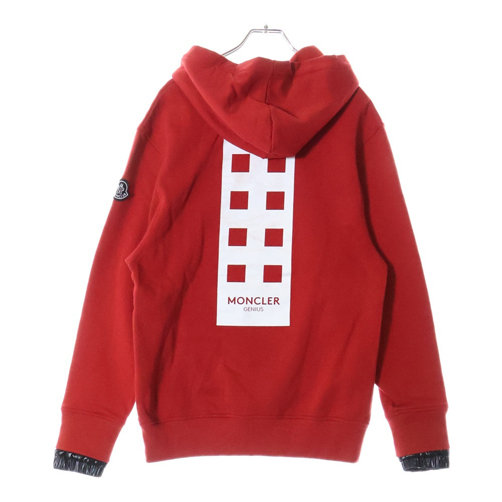 MONCLER GENIUS(モンクレール ジーニアス) ×Palm Angels フロントロゴプリント 長袖 フーデッドスウェットパーカー フーディ レッド D20968203051