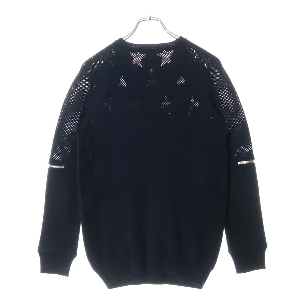 BALMAIN(バルマン) ジップデザイン スター柄 長袖ニットセーター ブラック S8H6160M205