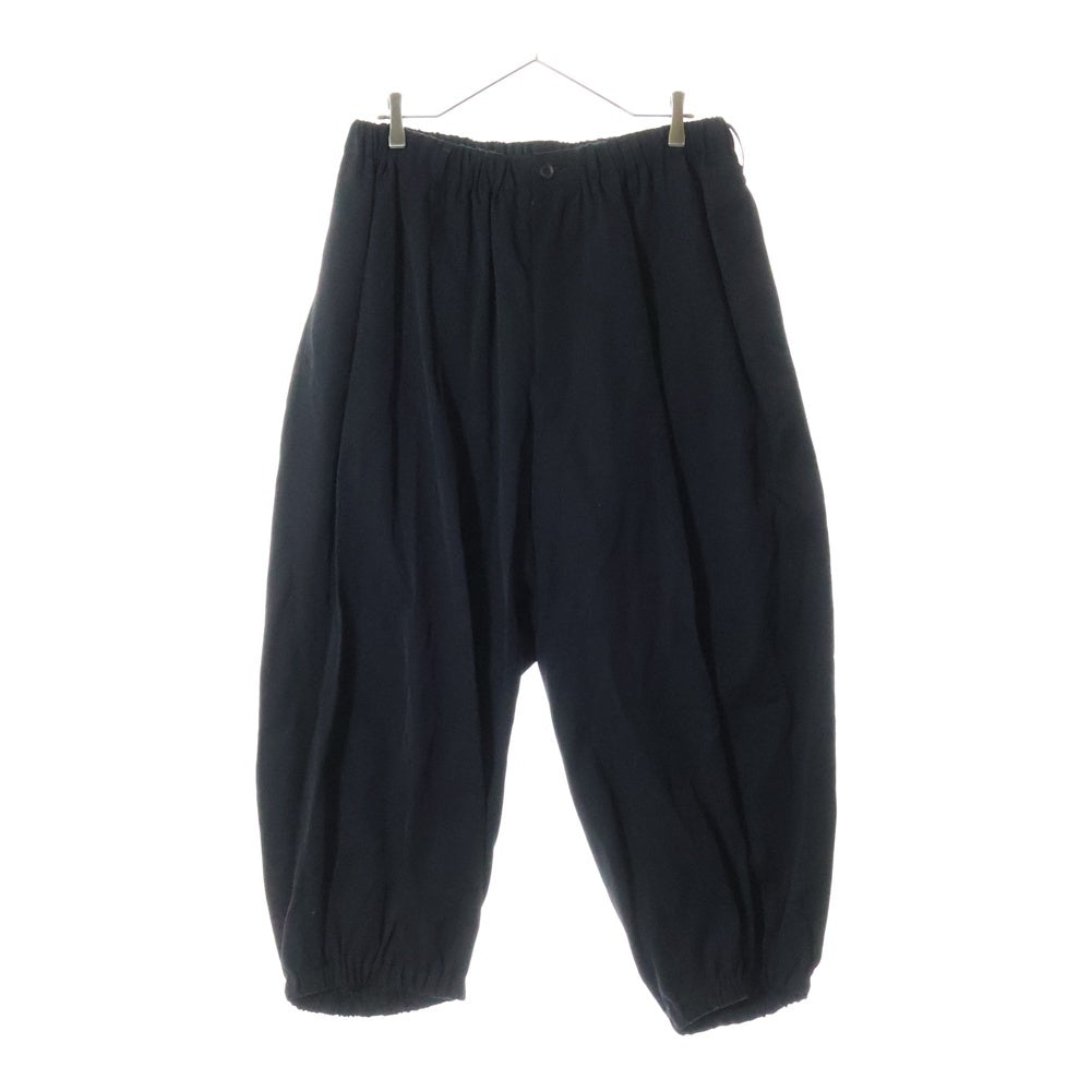 Yohji Yamamoto POUR HOMME(ヨウジヤマモト プールオム) ウールギャバジン ウエストギャザー 9分丈バルーンパンツ ブラック HG-P17-100
