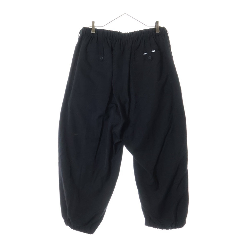 Yohji Yamamoto POUR HOMME(ヨウジヤマモト プールオム) ウールギャバジン ウエストギャザー 9分丈バルーンパンツ ブラック HG-P17-100