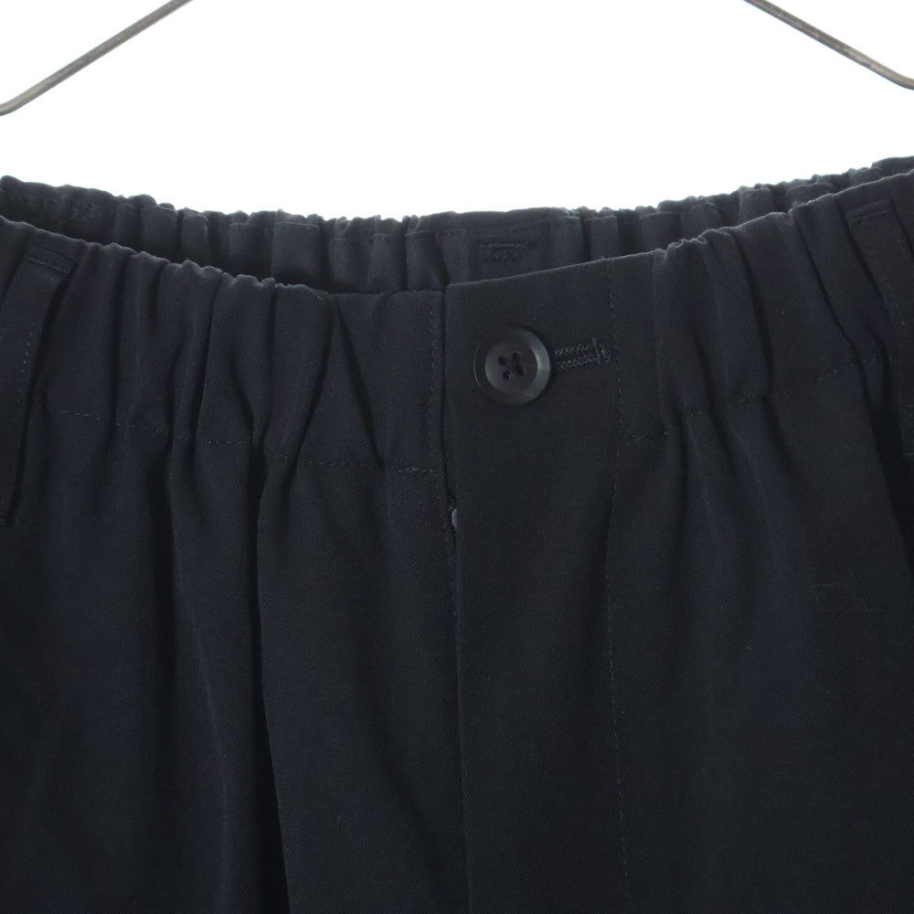 Yohji Yamamoto POUR HOMME(ヨウジヤマモト プールオム) ウールギャバジン ウエストギャザー 9分丈バルーンパンツ ブラック HG-P17-100
