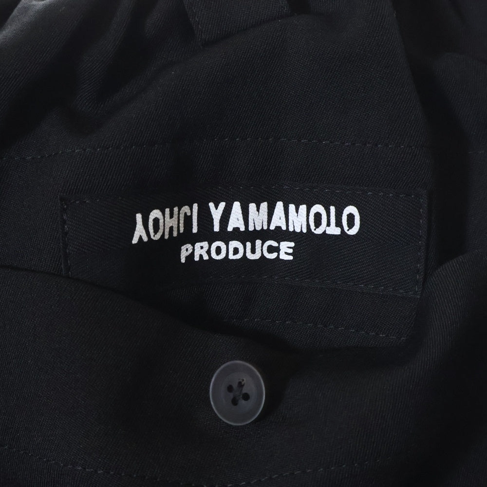 Yohji Yamamoto POUR HOMME(ヨウジヤマモト プールオム) ウールギャバジン ウエストギャザー 9分丈バルーンパンツ ブラック HG-P17-100