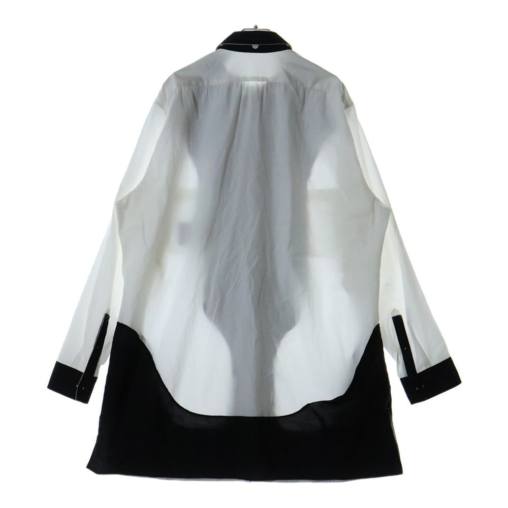 Yohji Yamamoto POUR HOMME(ヨウジヤマモト プールオム) 23AW BLACK AND WHITE SHIRT WITH DECONSTRUCTED 長袖シャツ ブラック/ホワイト HJ-B73-515