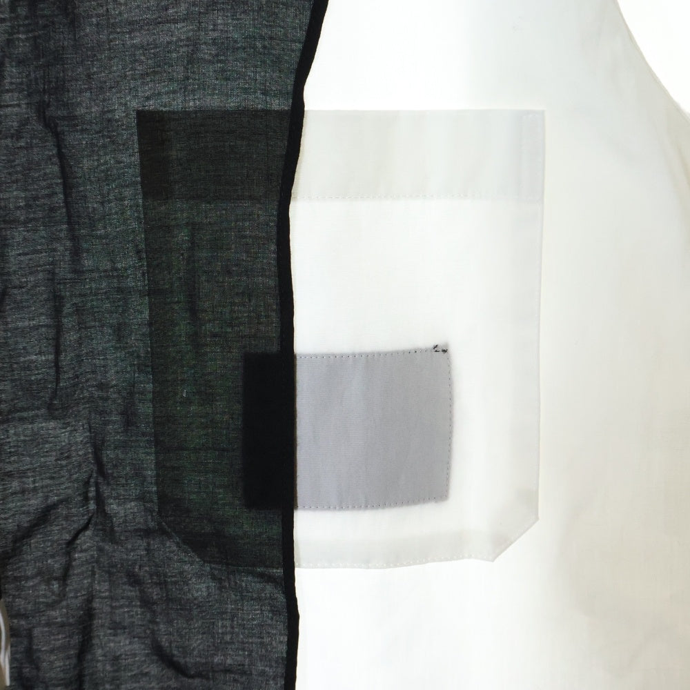 Yohji Yamamoto POUR HOMME(ヨウジヤマモト プールオム) 23AW BLACK AND WHITE SHIRT WITH DECONSTRUCTED 長袖シャツ ブラック/ホワイト HJ-B73-515