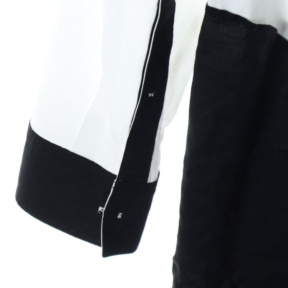 Yohji Yamamoto POUR HOMME(ヨウジヤマモト プールオム) 23AW BLACK AND WHITE SHIRT WITH DECONSTRUCTED 長袖シャツ ブラック/ホワイト HJ-B73-515