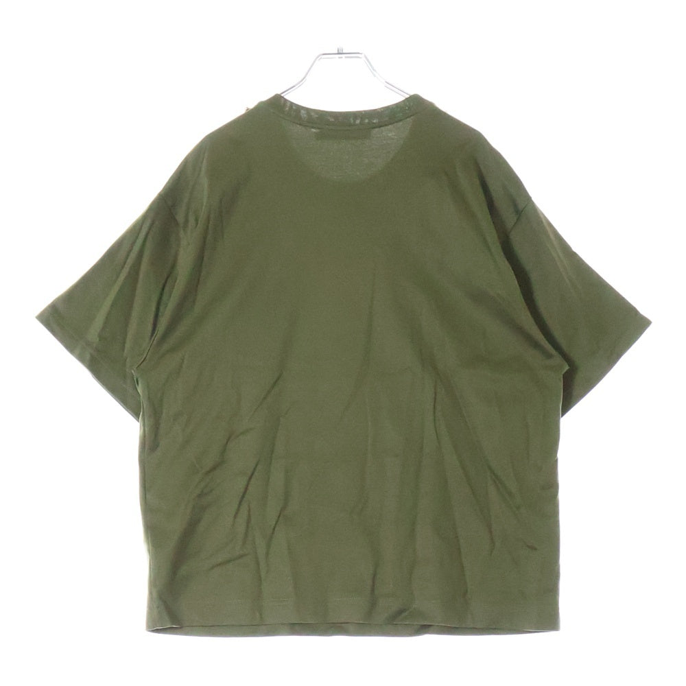 DOLCE & GABBANA(ドルチェアンドガッバーナ) ラインストーン付き クルーネック半袖Tシャツ カーキ 42