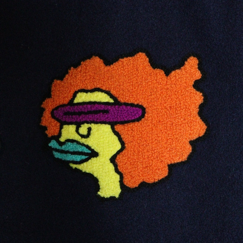 SUPREME(シュプリーム) 17AW GONZ RAMM Varsity Jacket マークゴンザレス バックロゴ刺繍 スタジャン ジャケット ネイビー