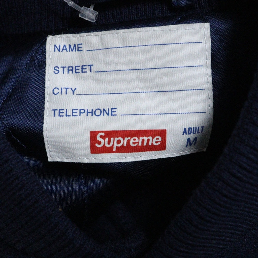 SUPREME(シュプリーム) 17AW GONZ RAMM Varsity Jacket マークゴンザレス バックロゴ刺繍 スタジャン ジャケット ネイビー