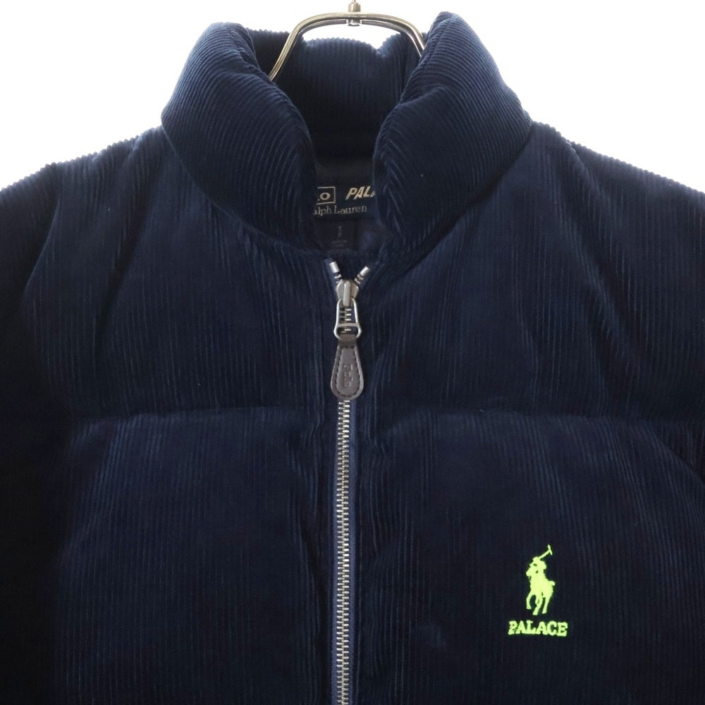 POLO RALPH LAUREN(ポロラルフローレン) ×Palace Corduroy Down Jacket ワンポイントエンブロイダリー パレス コーデュロイダウンジャケット ネイビー