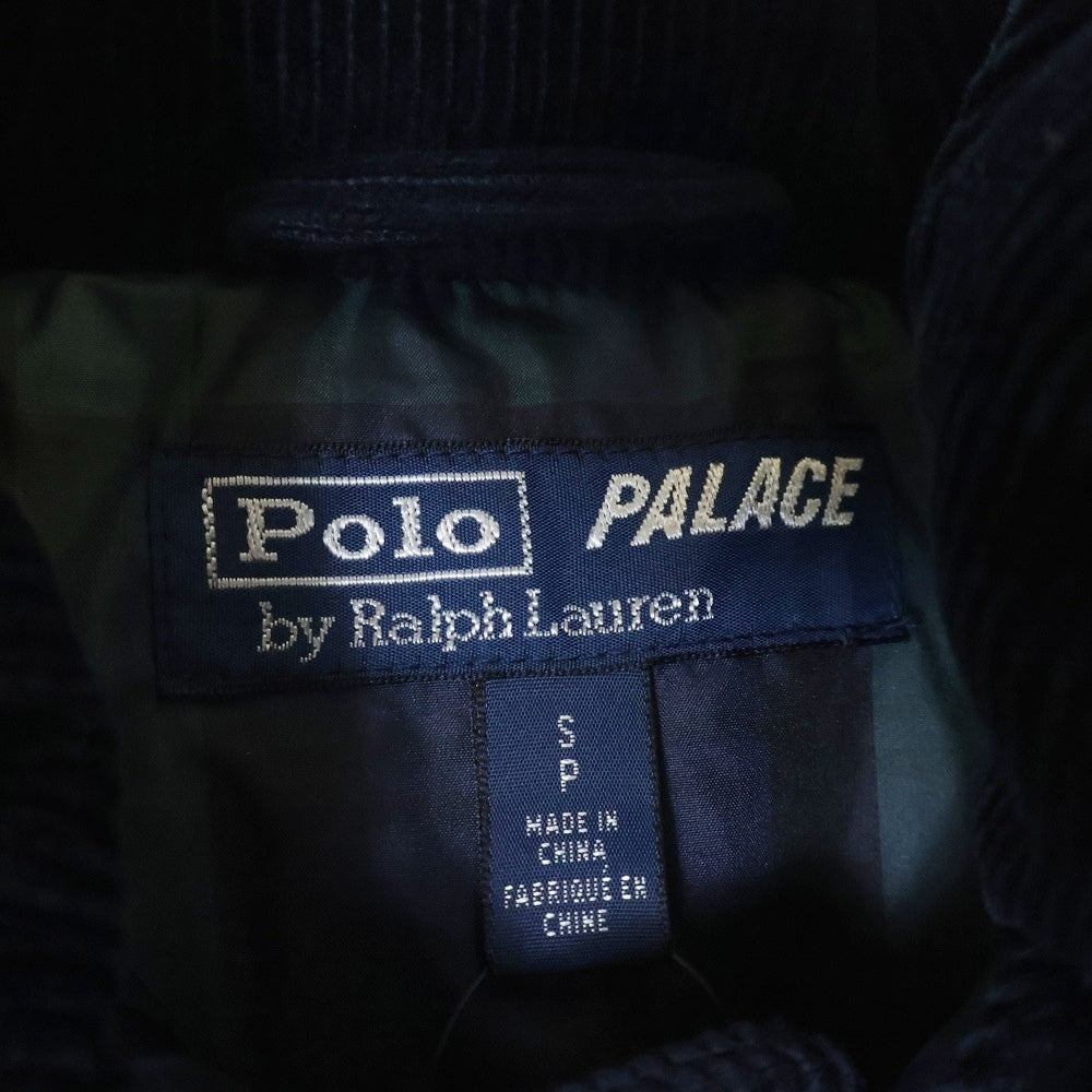 POLO RALPH LAUREN(ポロラルフローレン) ×Palace Corduroy Down Jacket ワンポイントエンブロイダリー パレス コーデュロイダウンジャケット ネイビー