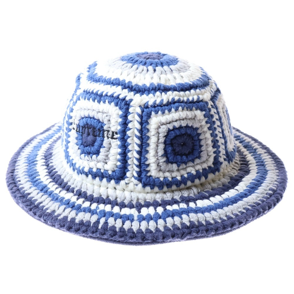 SUPREME(シュプリーム) 20AW Crochet Crusher ニットバケットハット 帽子 ブルー/ホワイト