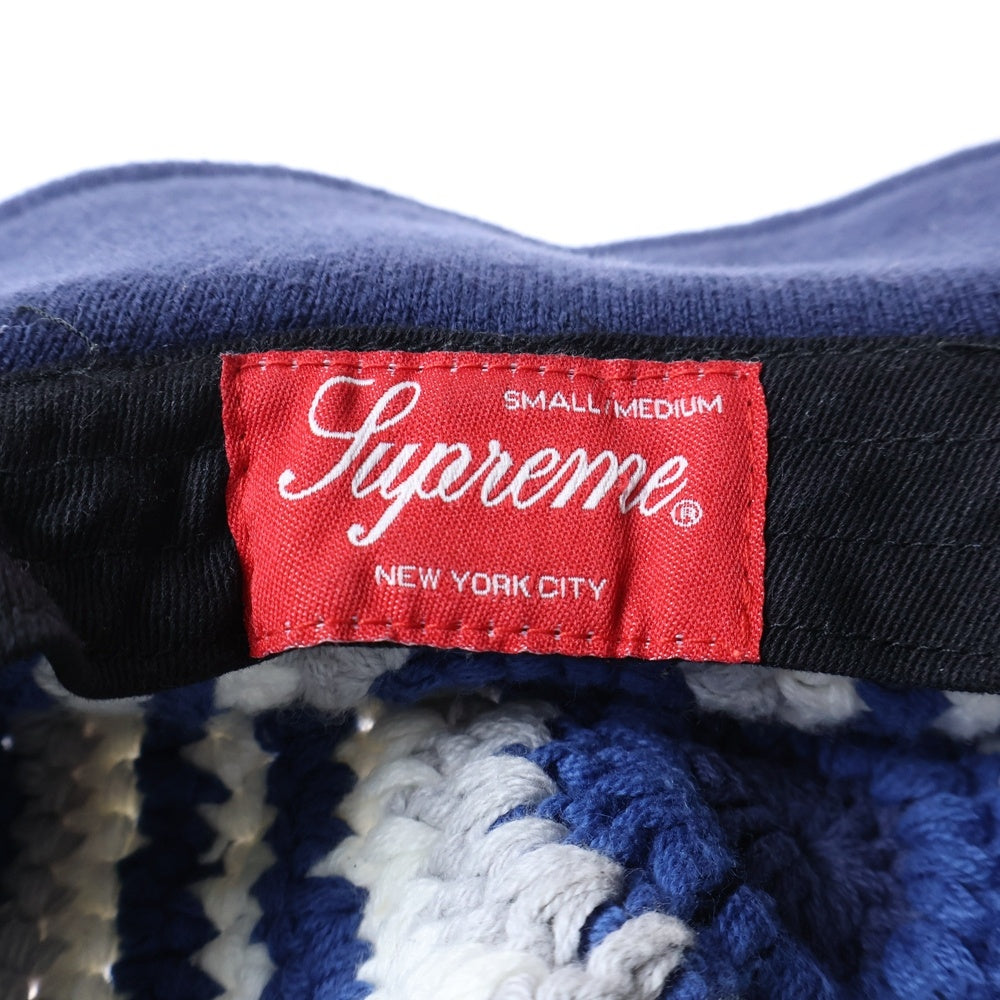 SUPREME(シュプリーム) 20AW Crochet Crusher ニットバケットハット 帽子 ブルー/ホワイト