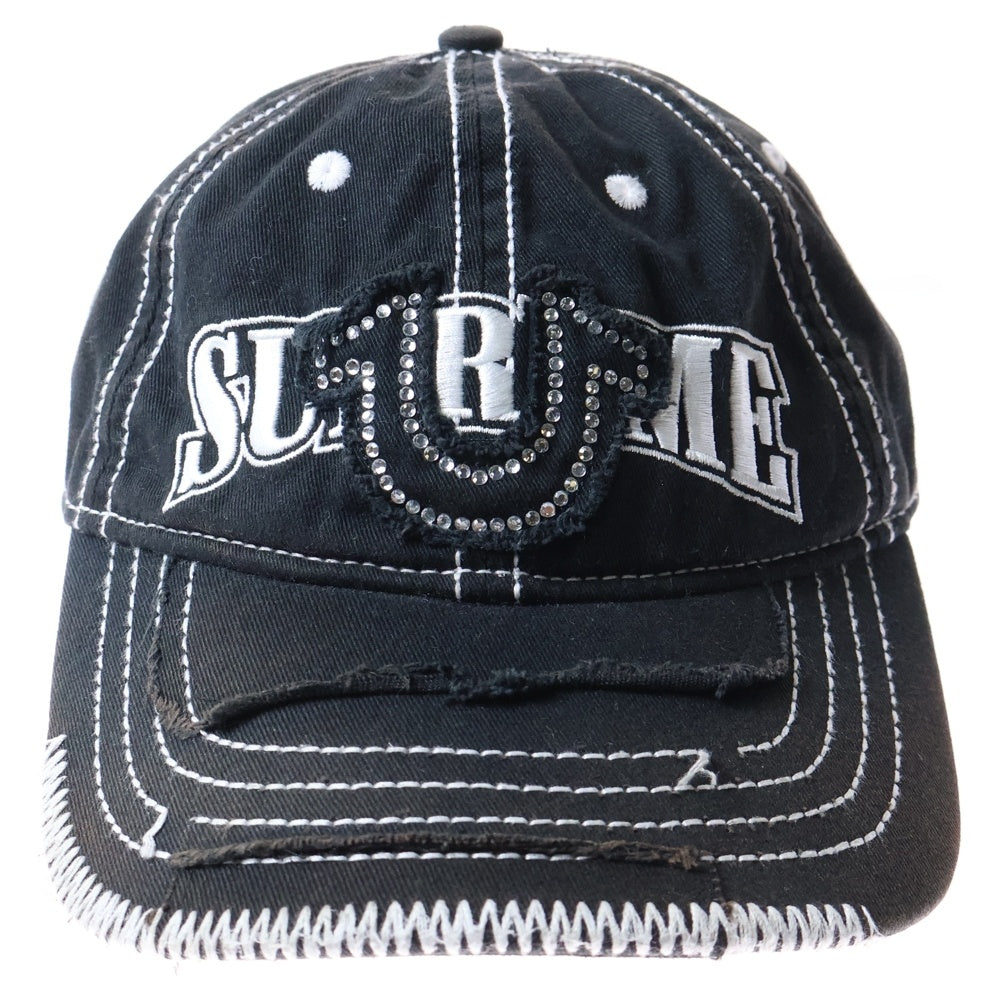 SUPREME(シュプリーム) 21AW×True Religion 6-Panel トゥルーレリジョン ダメージ加工 6パネルキャップ 帽子