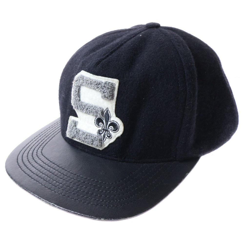 SUPREME(シュプリーム) 12AW S logo wool CAP ウールSロゴ ベースボールキャップ 帽子 ブラック