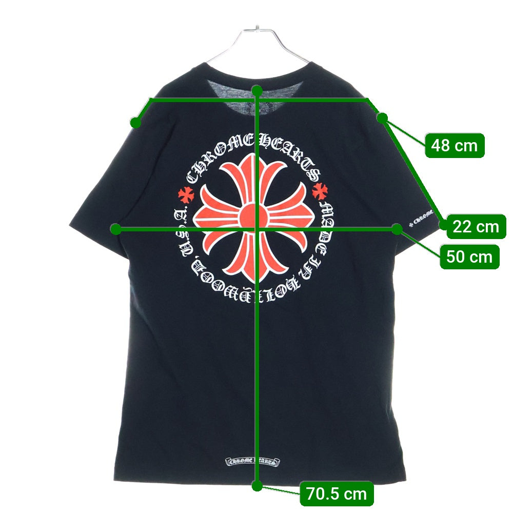 CHROME HEARTS(クロムハーツ) Made In Hollywood Plus Cross T-shirt CHプラスプリントメイドインハリウッド 半袖Tシャツカットソー レッド/ブラック