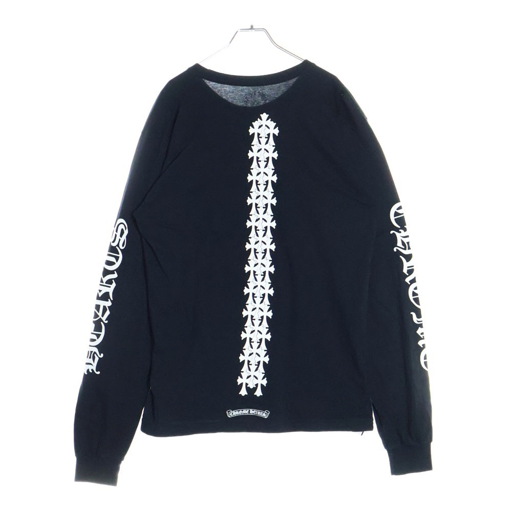 CHROME HEARTS(クロムハーツ) Cemetery Cross Tire Track L/S T-Shirt セメタリークロス トラックプリント長袖Tシャツ ロンT ブラック
