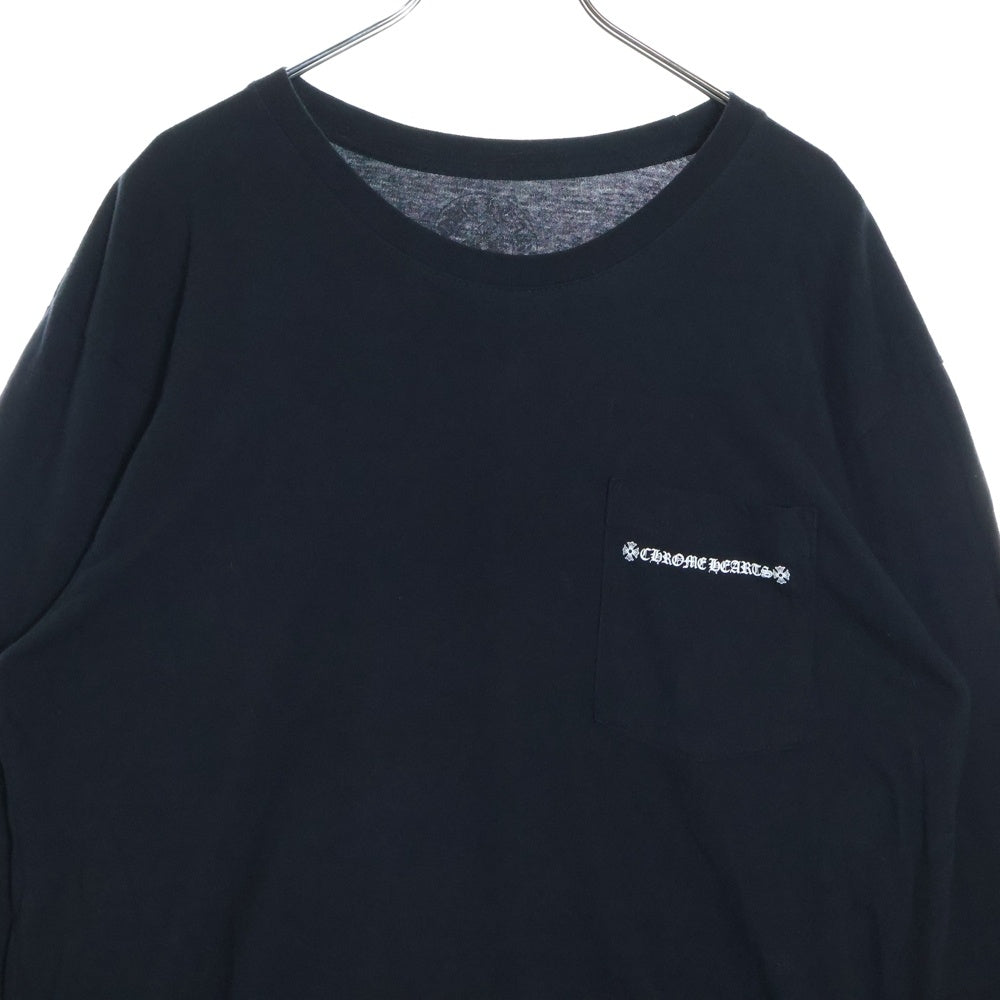 CHROME HEARTS(クロムハーツ) Cemetery Cross Tire Track L/S T-Shirt セメタリークロス トラックプリント長袖Tシャツ ロンT ブラック