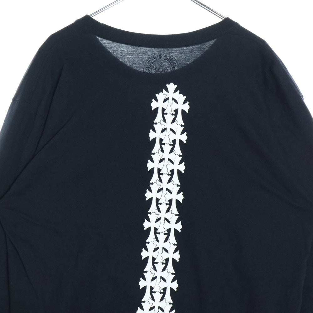 CHROME HEARTS(クロムハーツ) Cemetery Cross Tire Track L/S T-Shirt セメタリークロス トラックプリント長袖Tシャツ ロンT ブラック
