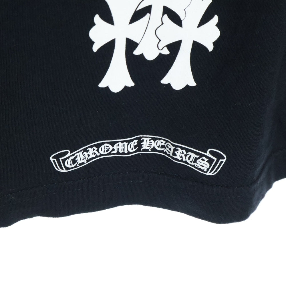 CHROME HEARTS(クロムハーツ) Cemetery Cross Tire Track L/S T-Shirt セメタリークロス トラックプリント長袖Tシャツ ロンT ブラック