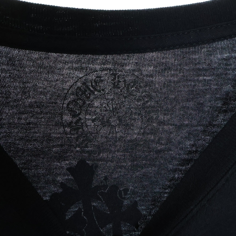 CHROME HEARTS(クロムハーツ) Cemetery Cross Tire Track L/S T-Shirt セメタリークロス トラックプリント長袖Tシャツ ロンT ブラック