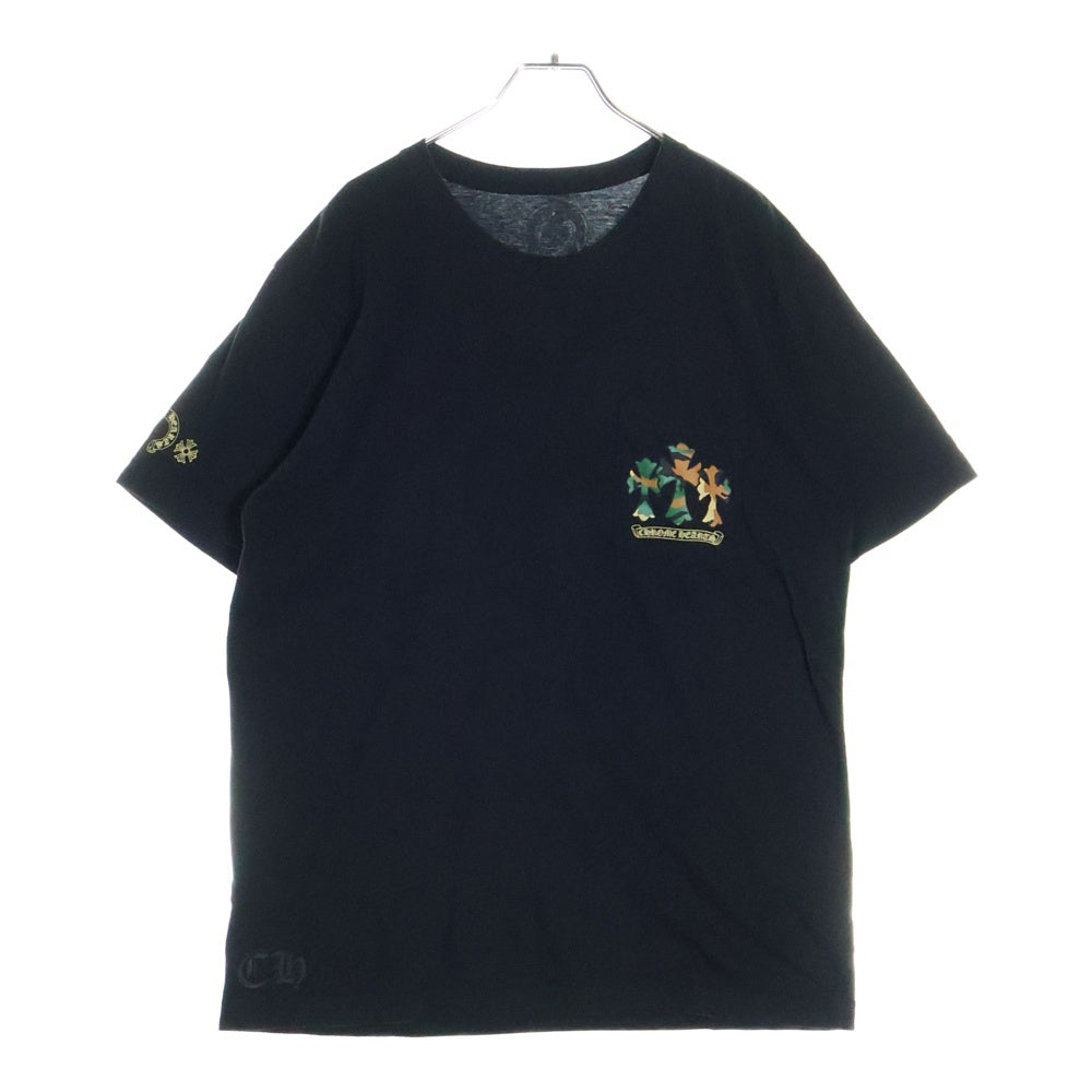 CHROME HEARTS(クロムハーツ) Camo Horseshoe S/S カモ柄 ホースシュープリント 半袖Tシャツカットソー ブラック