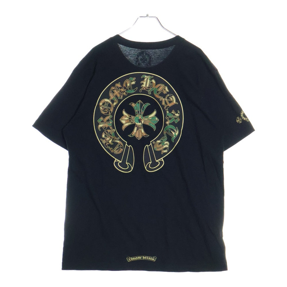 CHROME HEARTS(クロムハーツ) Camo Horseshoe S/S カモ柄 ホースシュープリント 半袖Tシャツカットソー ブラック