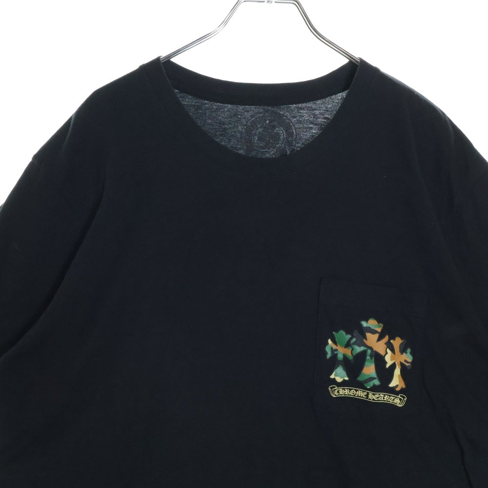CHROME HEARTS(クロムハーツ) Camo Horseshoe S/S カモ柄 ホースシュープリント 半袖Tシャツカットソー ブラック
