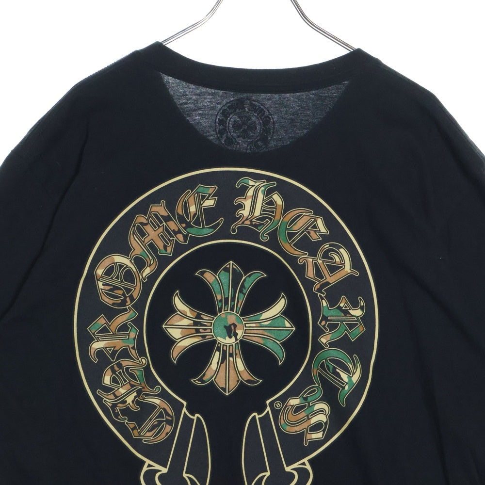 CHROME HEARTS(クロムハーツ) Camo Horseshoe S/S カモ柄 ホースシュープリント 半袖Tシャツカットソー ブラック