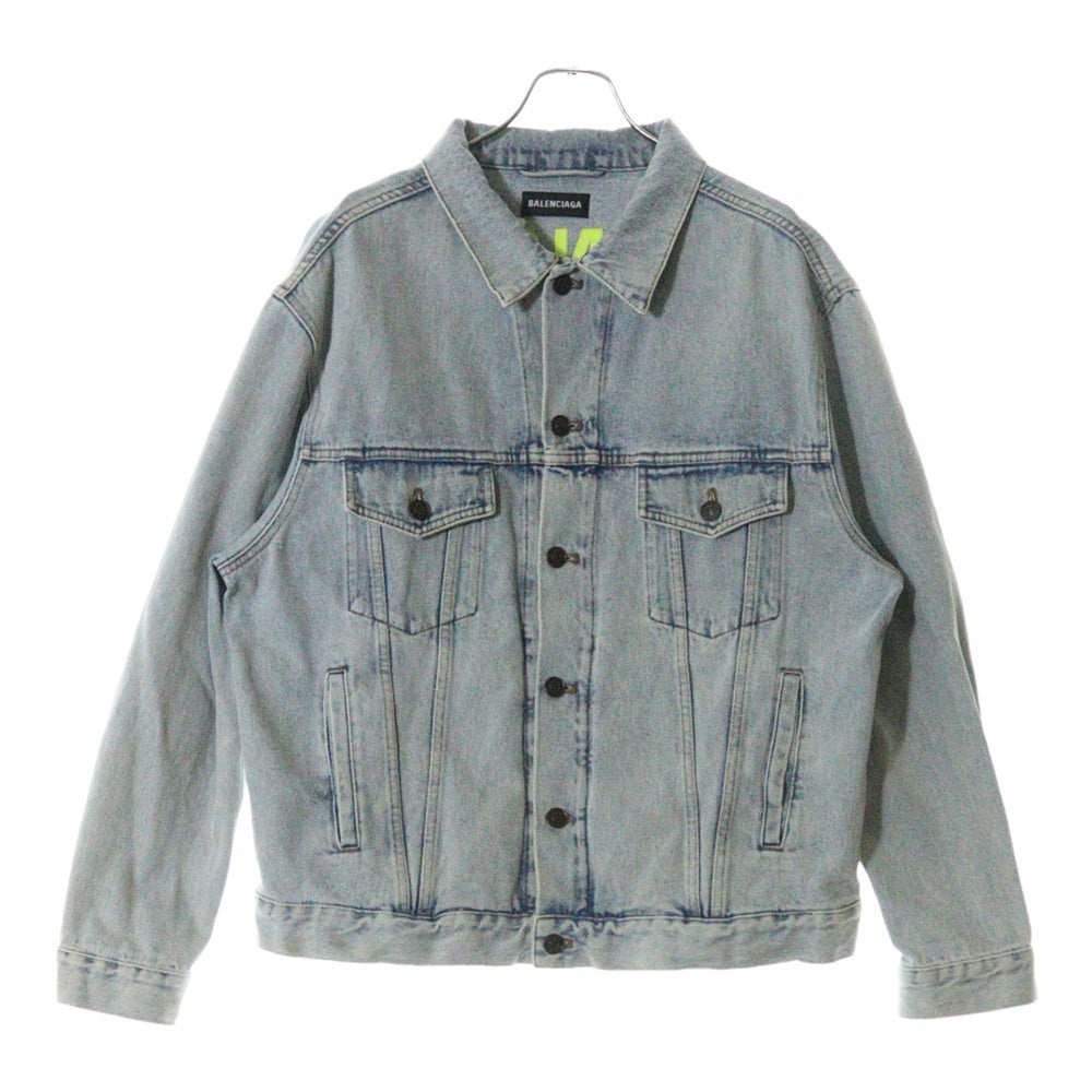 BALENCIAGA(バレンシアガ) Back Logo Crush Denim JacketバックロゴクラッシュUSED加工デニムジャケット インディゴ 557351 TDW15