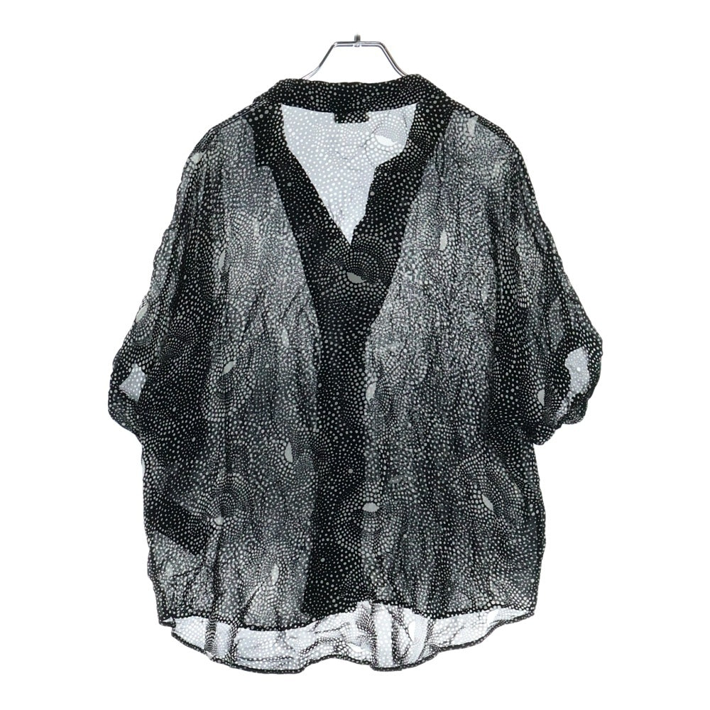 SAINT LAURENT PARIS(サンローランパリ) スパイラル総柄レーヨンドット半袖シャツ ブラック 596009 Y1A77
