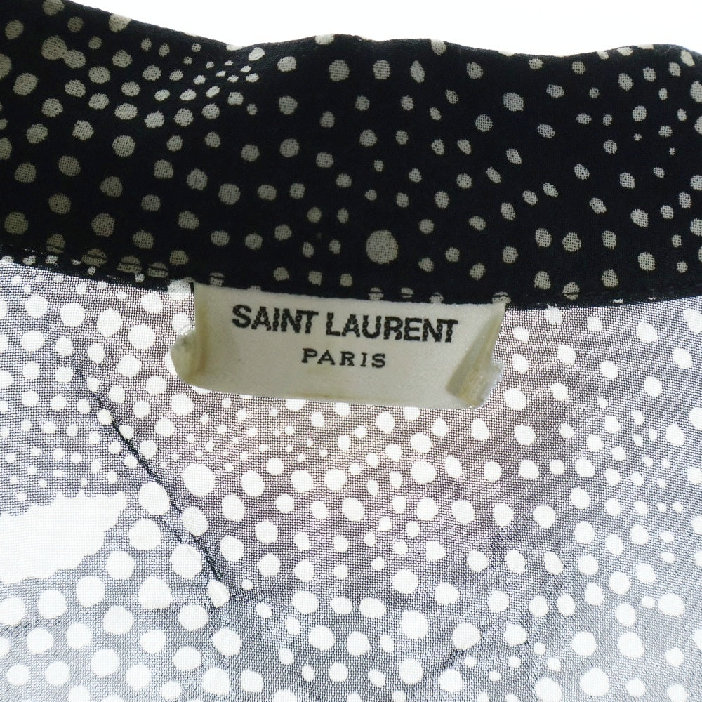 SAINT LAURENT PARIS(サンローランパリ) スパイラル総柄レーヨンドット半袖シャツ ブラック 596009 Y1A77