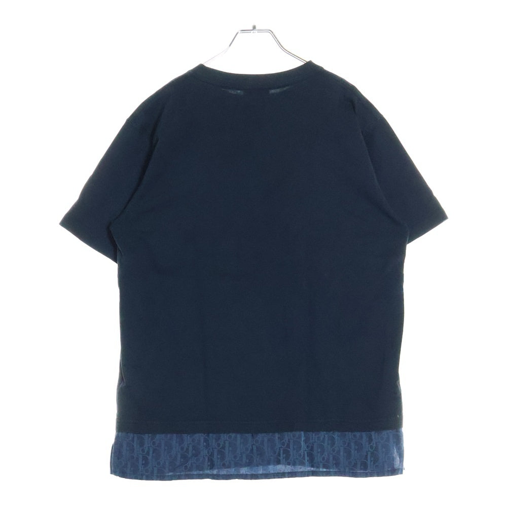 DIOR(ディオール) 21SS OBLIQUE LAYERED OVER TEE オブリークシャツレイヤード半袖Tシャツ カットソー ネイビー113J632A0677