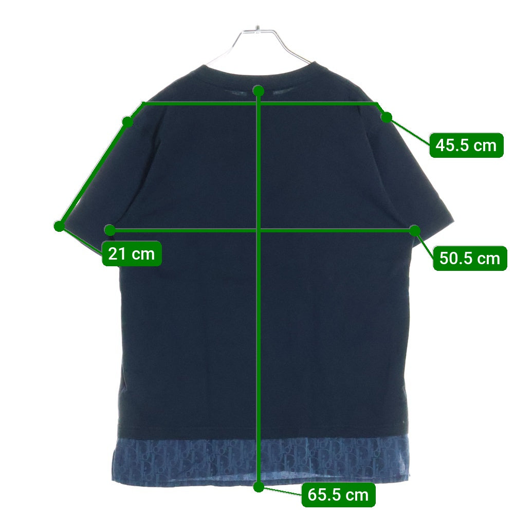 DIOR(ディオール) 21SS OBLIQUE LAYERED OVER TEE オブリークシャツレイヤード半袖Tシャツ カットソー ネイビー113J632A0677