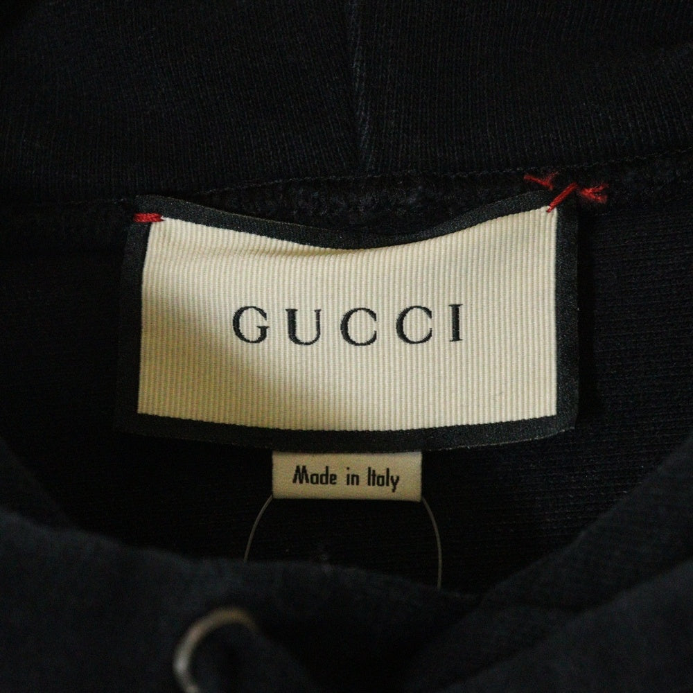 GUCCI(グッチ) 19AW ラムロゴオーバーサイズプルオーバーパーカー 569828 XJBTQ ブラック