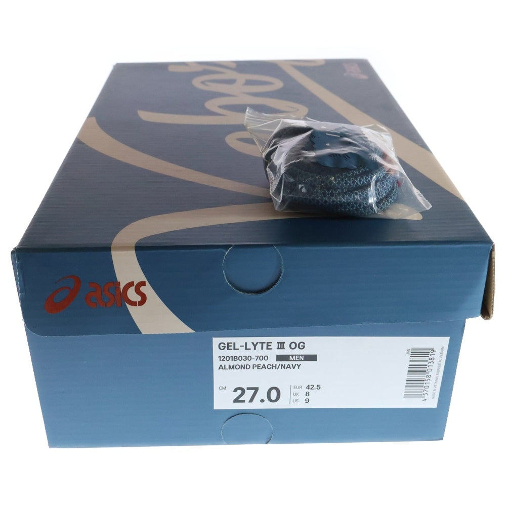 ASICS(アシックス) ×KEBOZ ×mita sneakers GEL-LYTE III OG 1201B030-700 ケボズ ミタスニーカー ゲルライト ローカットスニーカー US9/27.0cm ネイビー/ベージュ