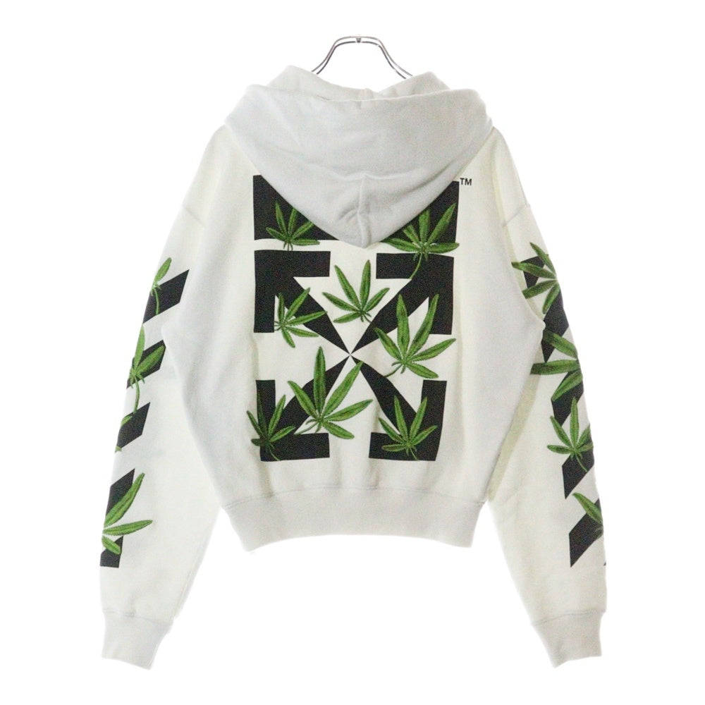 OFF-WHITE(オフホワイト) WEED ARROWS OVER HOODIE プリント スウェットプルオーバーパーカー ホワイト OMBB037S22FLE010